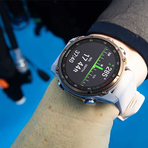 Fonctions plongée de la montre de plongée connectée GPS Descent Mk3i Garmin bronze